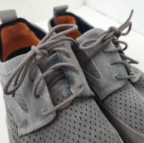 Thomas & Vine Jett Wing Tip Derby Gray Suede Upper Oxford Mens Shoes Sz 12 - Picture 7 of 12